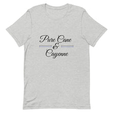 Load image into Gallery viewer, Pure Cane and Cayenne Black and Blue Print - Short-Sleeve Unisex T-Shirt
