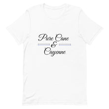 Load image into Gallery viewer, Pure Cane and Cayenne Black and Blue Print - Short-Sleeve Unisex T-Shirt