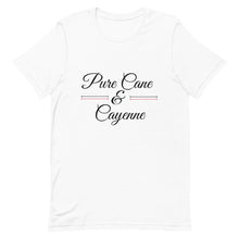 Load image into Gallery viewer, Pure Cane and Cayenne Black and Red Print - Short-Sleeve Unisex T-Shirt