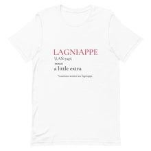 Load image into Gallery viewer, Lagniappe in Red and Black Print - Short-Sleeve Unisex T-Shirt