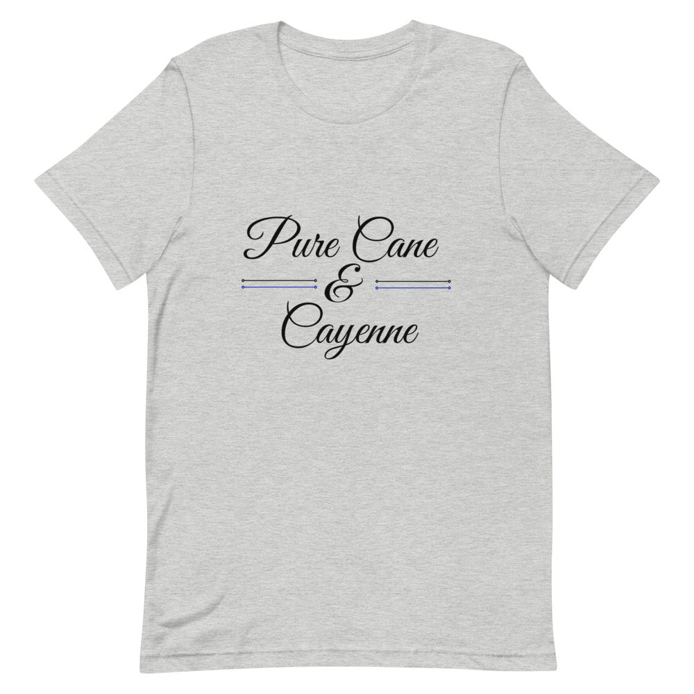 Pure Cane and Cayenne Black and Blue Print - Short-Sleeve Unisex T-Shirt