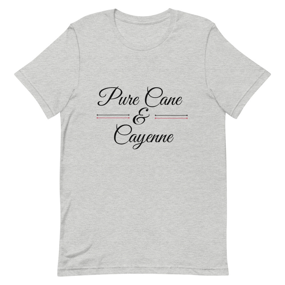 Pure Cane and Cayenne Black and Red Print - Short-Sleeve Unisex T-Shirt