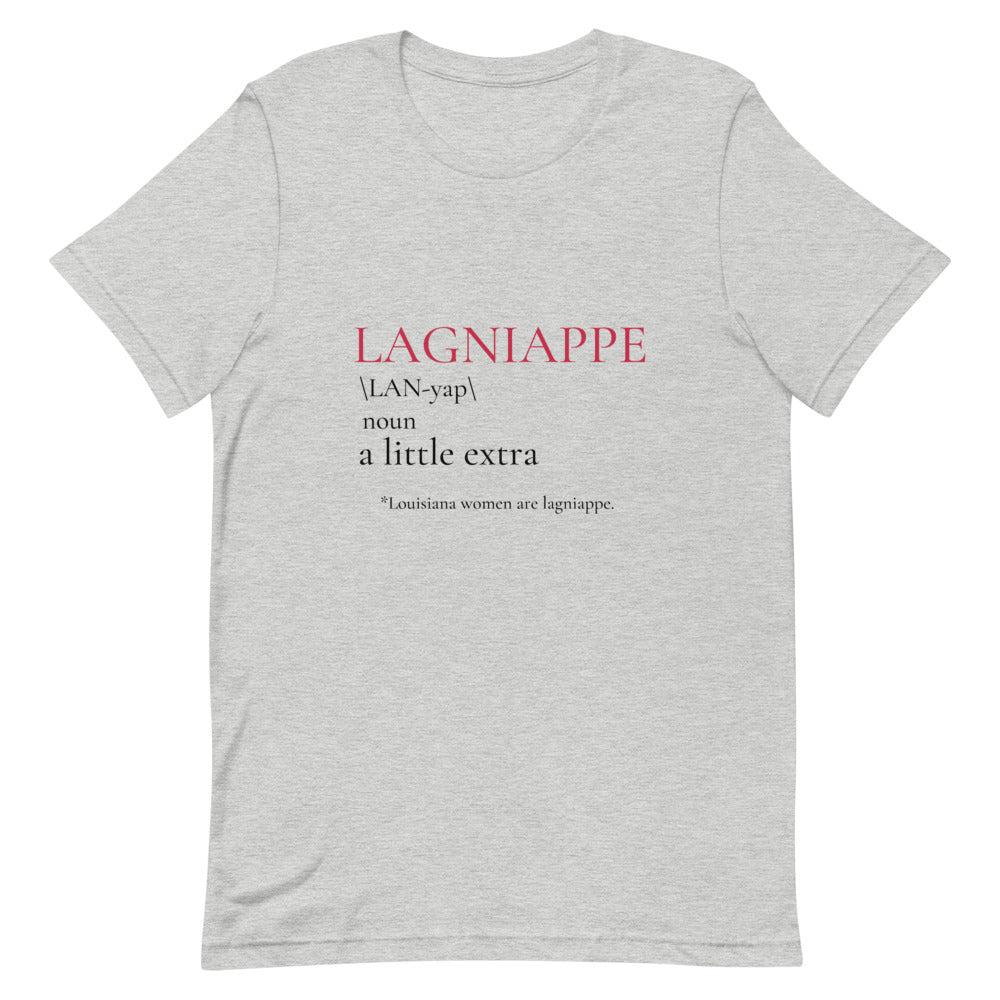 Lagniappe in Red and Black Print - Short-Sleeve Unisex T-Shirt