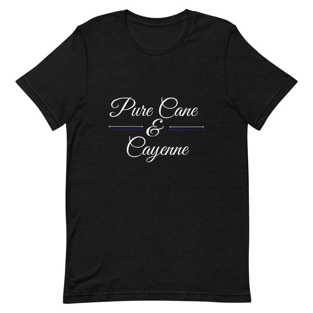 Pure Cane and Cayenne White and Blue Print - Short-Sleeve Unisex T-Shirt