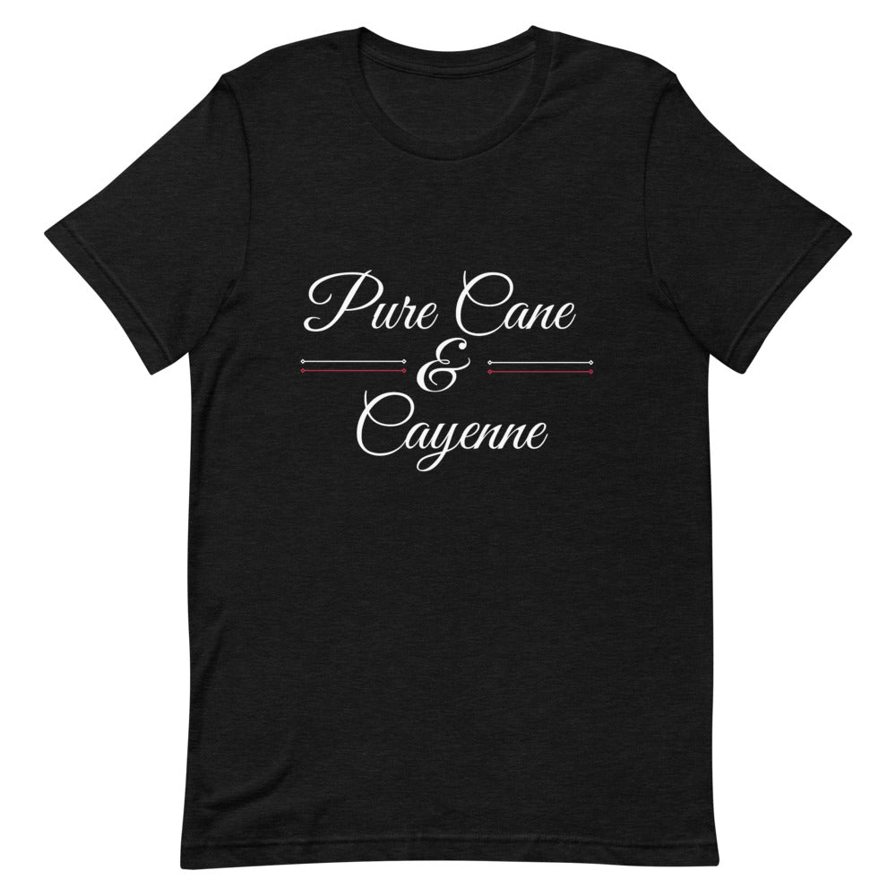 Pure Cane and Cayenne White and Red Print - Short-Sleeve Unisex T-Shirt