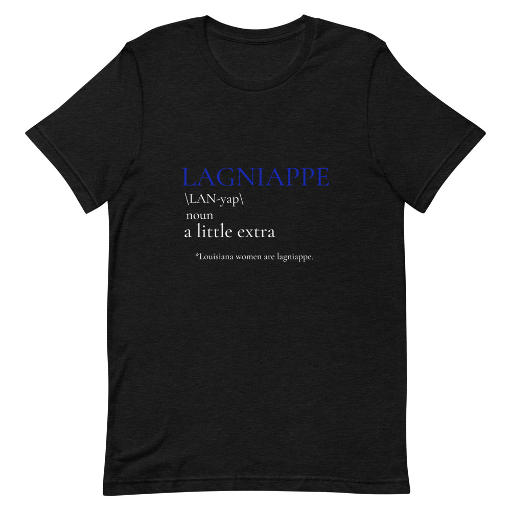 Lagniappe in Blue and White Print - Short-Sleeve Unisex T-Shirt